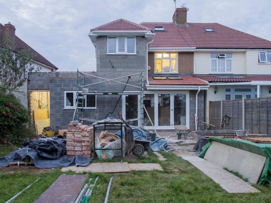 Sfeerbeeld: Uitbouw tijdens de bouw